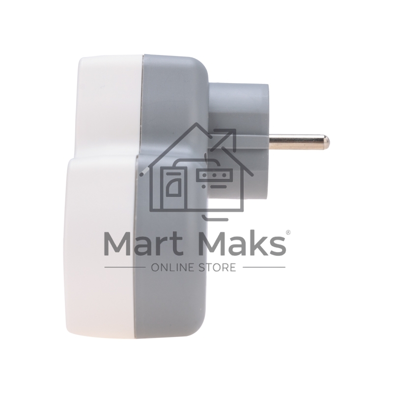 Двойник Rexant электрический (разветвитель) 16А с/з + USB-A + USB-C с защитными шторками, белый