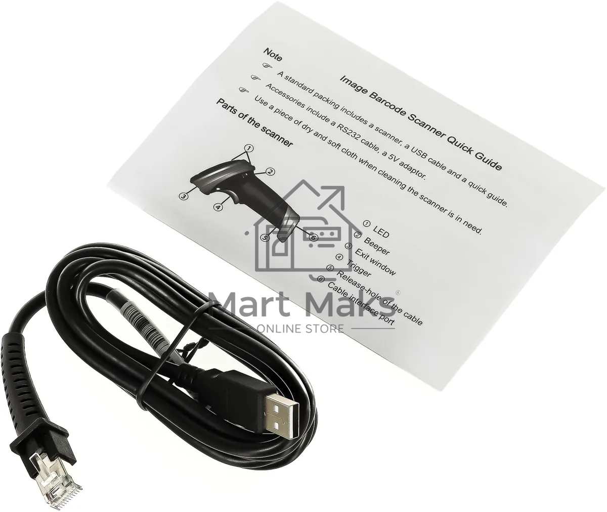 Сканер штрих-кода ручной Mindeo MD6600-SR 2D имидж, проводной, USB, черный