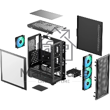 Корпус DeepCool CC550 4F, Midi-Tower, чёрный, 4 x 120 мм