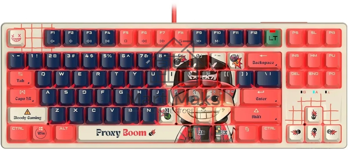 Клавиатура A4Tech Bloody AT87 Proxy Boom проводная USB бежевый/красный