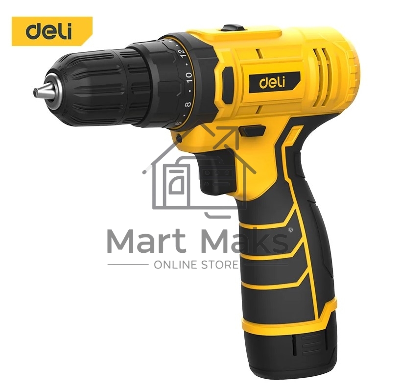 Дрель-шуруповерт Deli DL-DZ12-4A2, Аккумуляторная, 12В