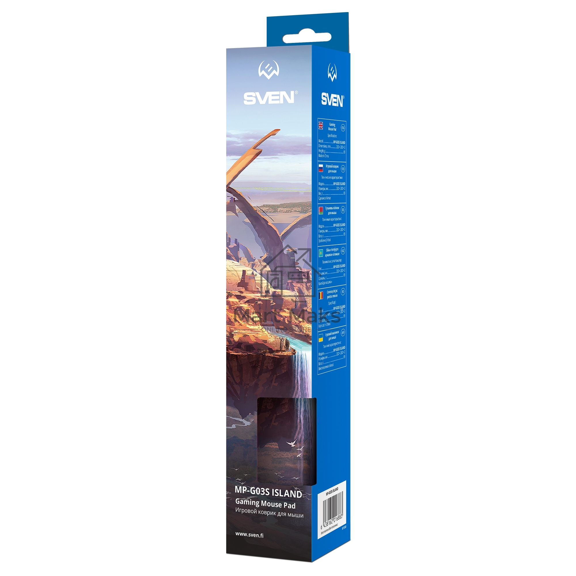 Игровой коврик для мыши (230 х 200 х 2 мм, ткань, резина) SVEN MP-G03S Island
