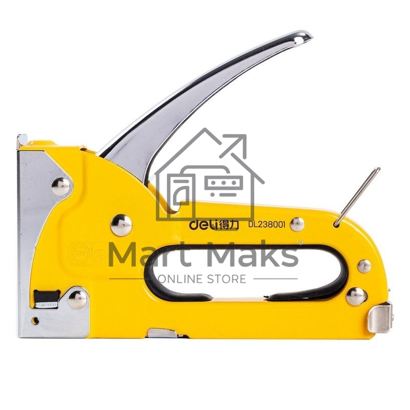Мебельный степлер Deli DL238001 4-8мм. Полностью стальная конструкция.