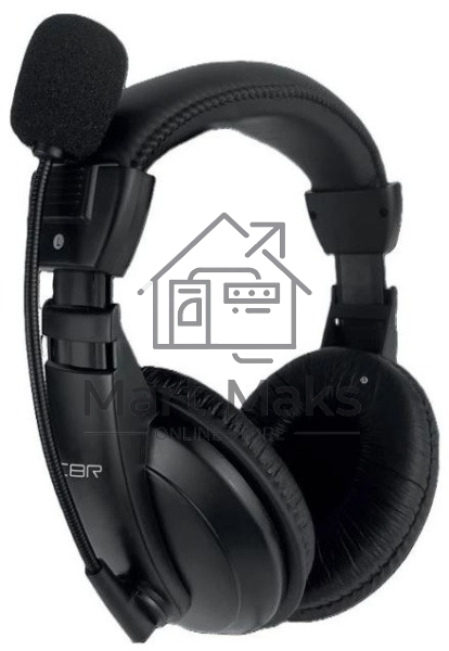 Полноразмерная компьютерная гарнитура CBR CHP 735, 2 x mini-jack 3,5 мм, регул. громк., регул. оголовья, длина каб. 2м, черный