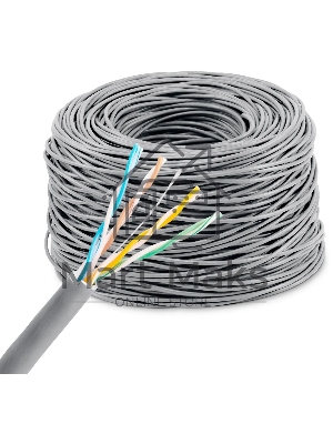 Кабель сетевой KingPrice KP-utp-c5e-0.5мм-CU-305m UTP 4 пары cat.5E solid 0.50мм Cu 305м серый