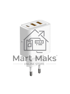 Сетевое зарядное устройство с двумя портами USB-A и одним портом USB-C, 10Вт Rexant