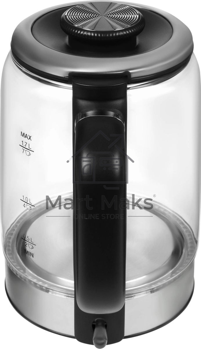 Чайник электрический Hyundai HYK-G5501 1.7 л, 2200 Вт, серебристый/черный