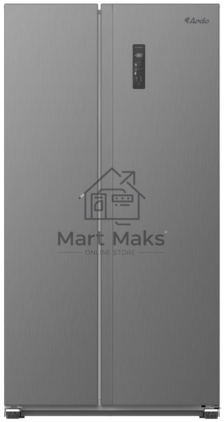 Холодильник ARDO RMA791581EX2 серый двухкамерный 365/217л морозилка слева, No Frost, Side by Side