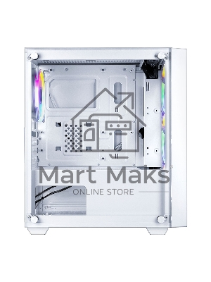 Корпус Ginzzu CL640 mATX FAN 4*12FRGb передняя панель Сетка Белый