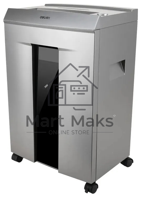 Шредер Deli 9958 серебристый с автоподачей (секр.P-4)/фрагменты/10лист./20лтр./скрепки/скобы