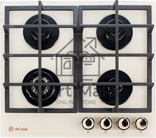 Газовая варочная поверхность DeLuxe GG4 750229F-TC-152, 4 конфорки, закаленное стекло, 7800 Вт