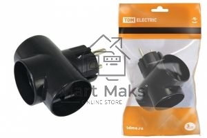 Тройник TDM SQ1806-0042 3х2п 16А 250B черный