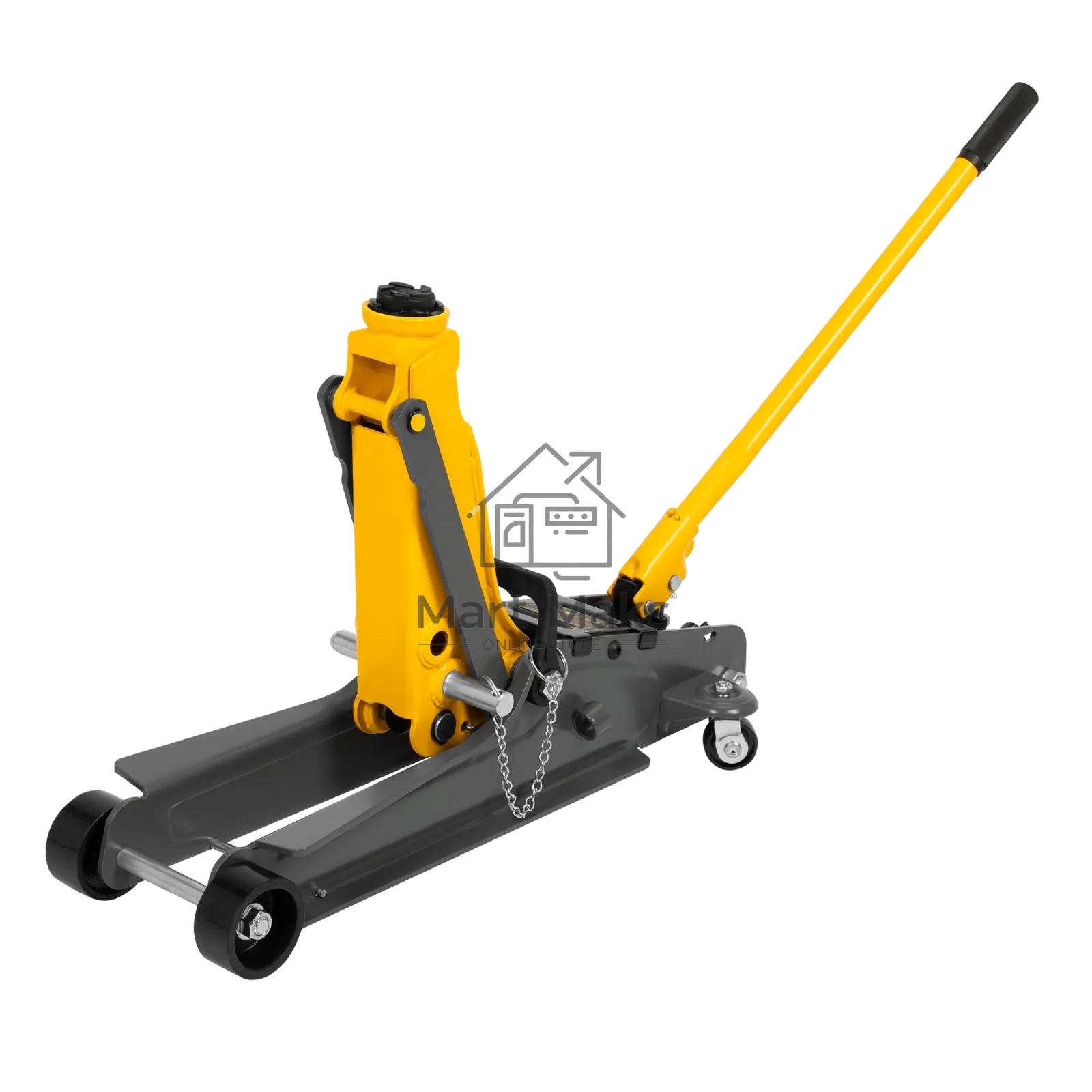 Домкрат гидравлический подкатной с фиксатором Denzel 2,5 т, 85-385 мм