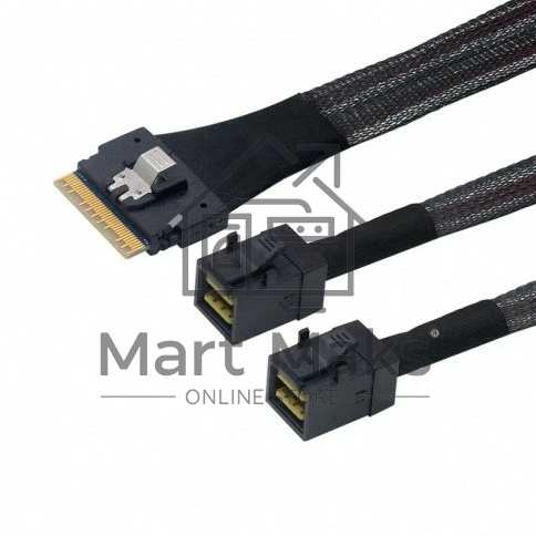 Кабель LR-Link SlimSAS x8 to 2 x miniSAS HD (SFF-8654 x8 - 2 x SFF-8643) Cable, 800mm