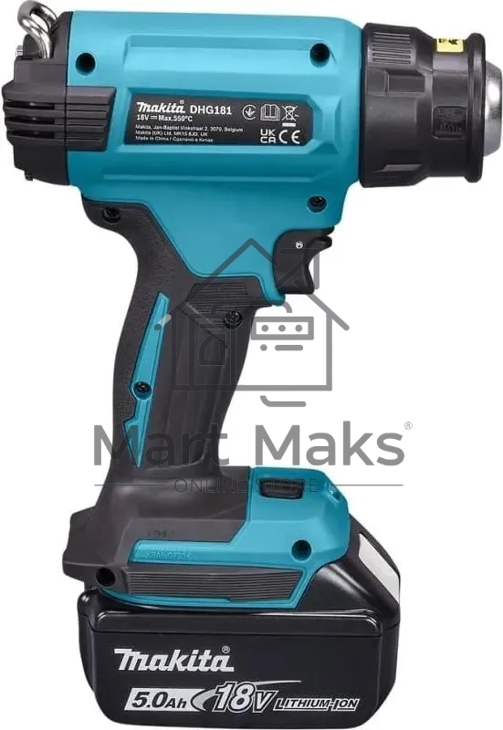Технический фен Makita DHG181ZK 18Вт темп.150/250/350/450/550С