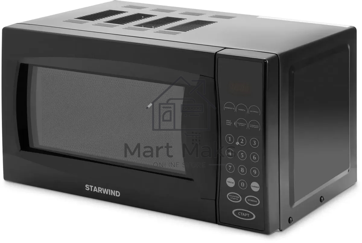 Микроволновая печь Starwind SMW5020 черный, 20 л, 700 Вт, переключатели - сенсор