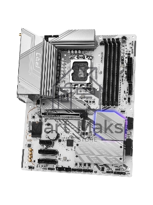 Материнская плата ASRock Z890 Pro RS WiFi белый, LGA 1851, Intel Z890, 4xDDR5, 4xSATA, 4xM.2, 1xPCIe 5.0 x16, 2xPCIe 4.0 x16, 1xPCIe x1, 2xUSB-C Thunderbolt 4, 4xUSB-A 3.2 Gen 1, 1xUSB-A 3.2 Gen 2, 1xHDMI, 1xDP, 1x2.5Gb LAN, 5x3.5 мм, 7.1, ATX