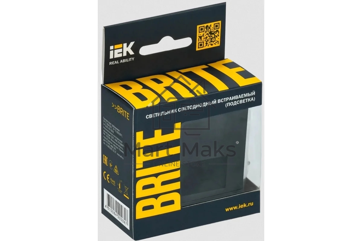 Подсветка светодиодная встраиваемая IEK BRITE ПЛ20-БрЧ (BR-FL20-K02) черный