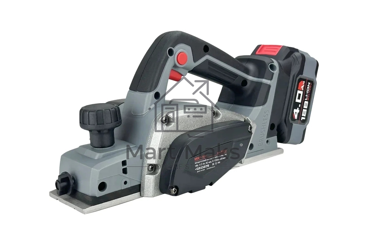 Аккумуляторный бесщеточный рубанок ProfiPower MDKP-18V (Li-ion-1шт, 4.0А·ч, З/У, в коробке)