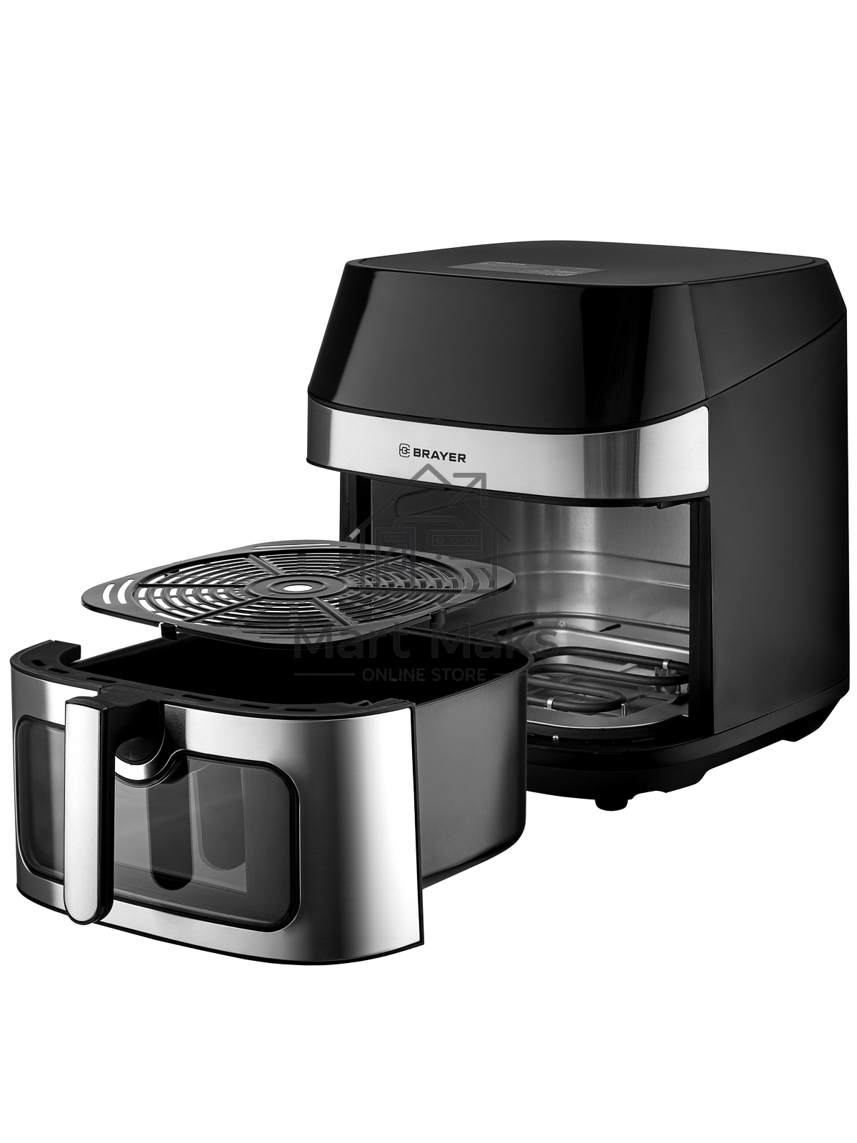 Аэрогриль Brayer 2044BR черный, 2200 Вт, 8 л, сенсор, 10 программ