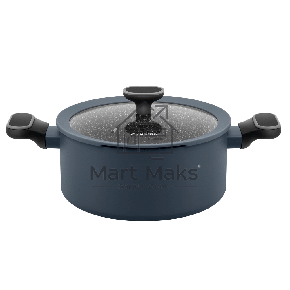 Кастрюля Maunfeld FRIDA MCS47FA02DG из кованого алюминия со стеклянной крышкой, 24 см, 4,7 л.