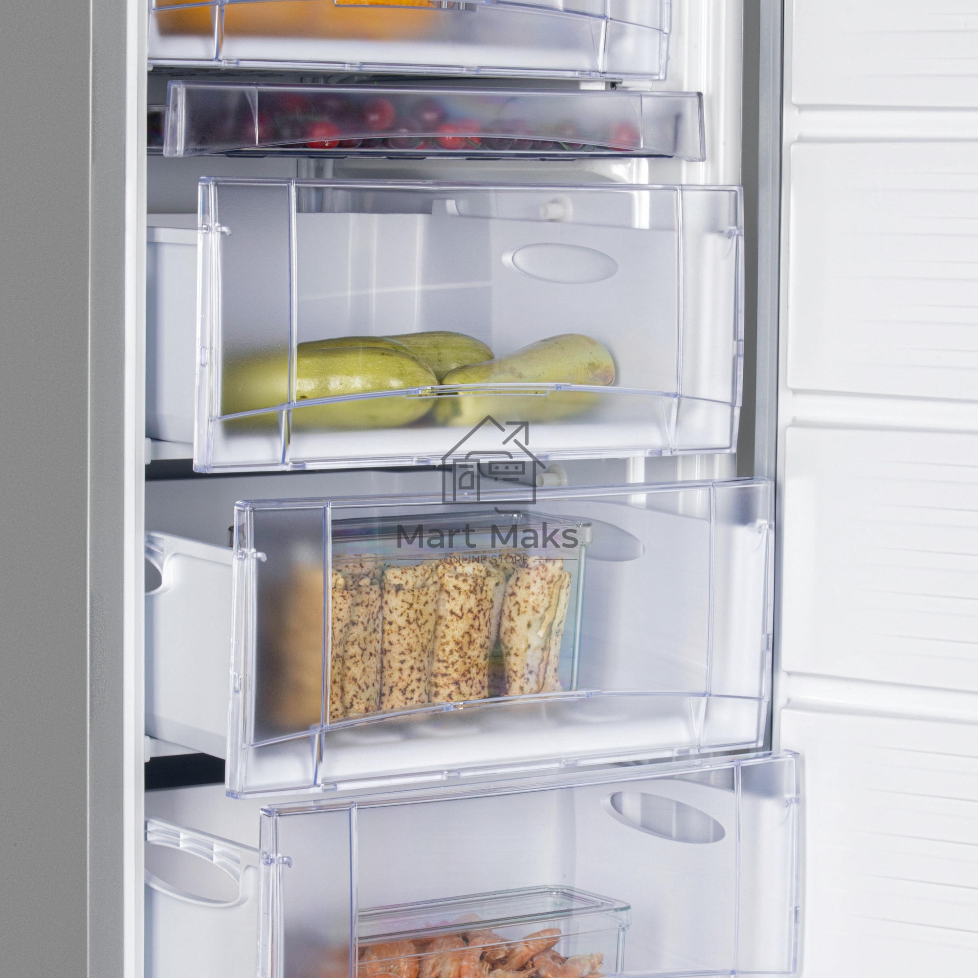 Морозилка Nordfrost DF 268 SAP, серебристый, 256л, 6 ящика