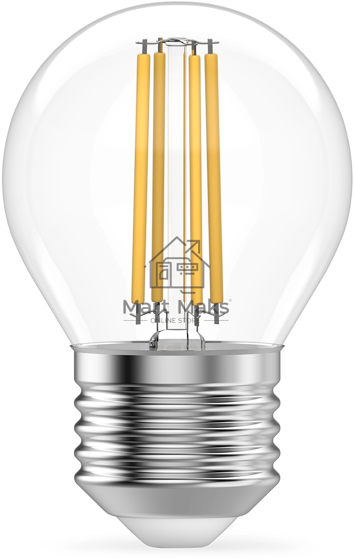 Лампа филам. Gauss Filament 12Вт цок.:E27 шар св.свеч.бел.нейт. (упак.:10шт) (52222)