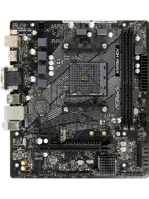 Материнская плата ASRock A520M-HDV, AM4, AMD A520, 2xDDR4, 4xSATA, 1xM.2, 1xPCIe 3.0 x16, 1xPCIe 3.0 x1, 1xDVI-D, 1xHDMI, 1xVGA, 1x 1Gb LAN, 3x3.5 мм, 7.1, mATX