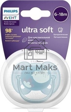 Пустышка Philips Avent ultra soft, птичка, 6-18 мес., 1 шт.