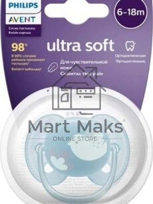 Пустышка Philips Avent ultra soft, птичка, 6-18 мес., 1 шт.