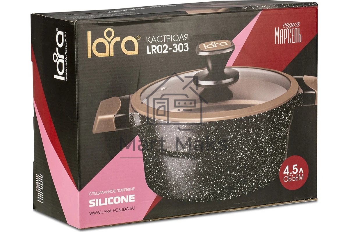 Кастрюля LARA LR02-303 серия МАРСЕЛЬ 24x11,5см 4.5 л 