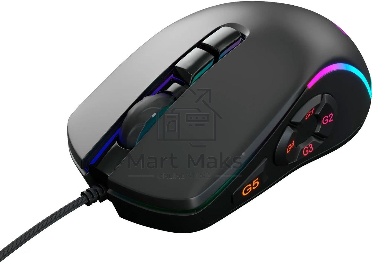 Мышь проводная GMNG XM003 черный, 32000 dpi, USB, кнопки - 10