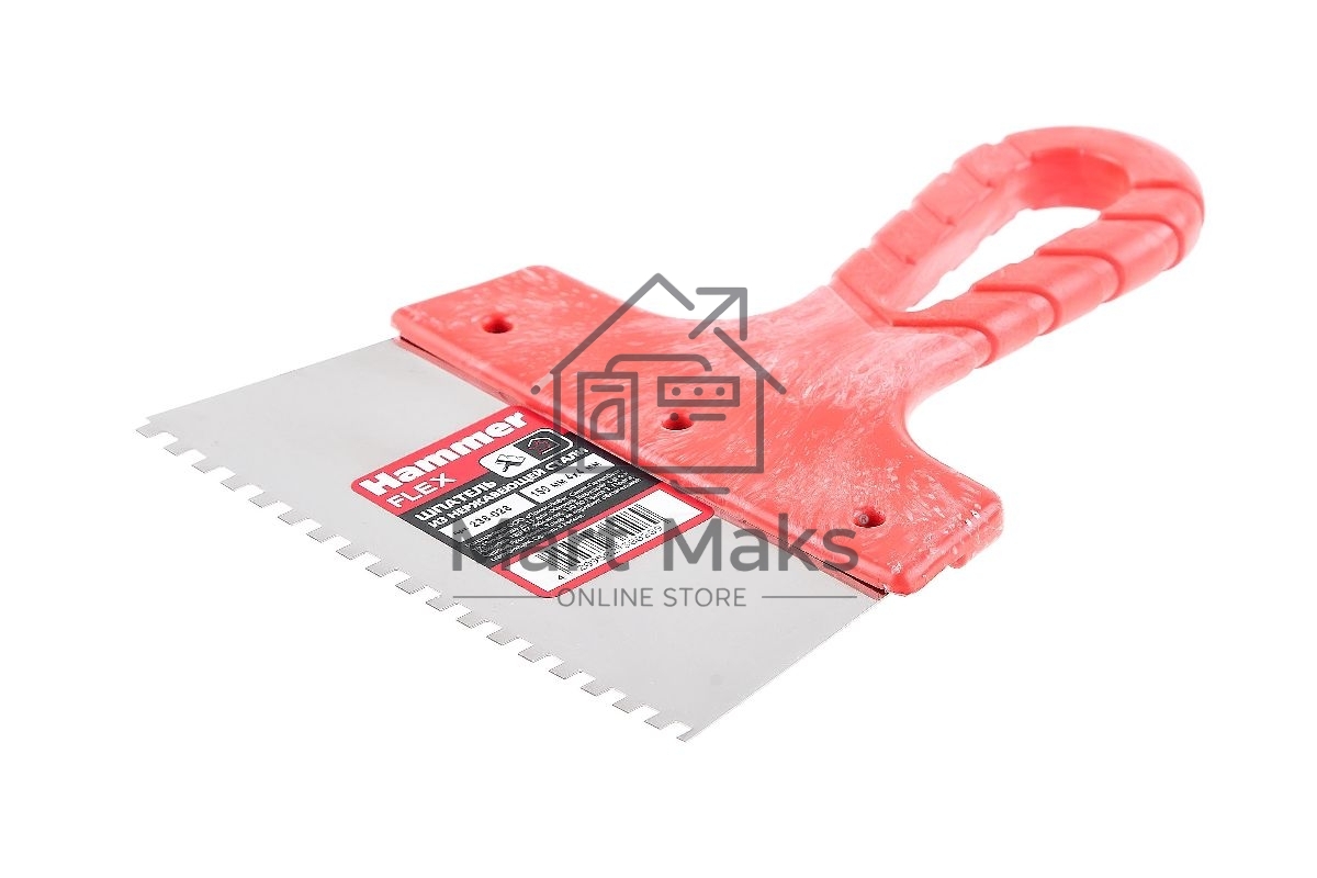 Шпатель зубчатый Hammer Flex 238-028 нерж. сталь 150 мм, 4*4 мм