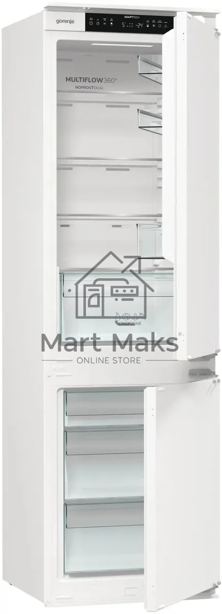 Встраиваемый холодильник Gorenje NRKI517141 белый двухкамерный 175/68 л морозилка снизу, No Frost