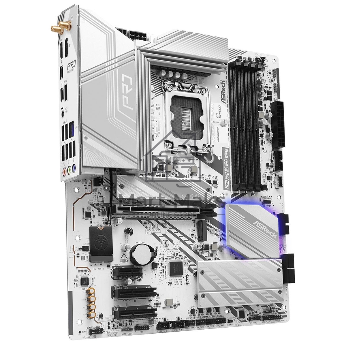 Материнская плата ASRock Z890 Pro RS WiFi White, LGA 1851, Intel Z890, 4xDDR5, 4xSATA, 4xM.2, 1xPCIe 5.0 x16, 2xPCIe 4.0 x16, 1xPCIe x1, 2xUSB-C Thunderbolt 4, 4xUSB-A 3.2 Gen 1, 1xUSB-A 3.2 Gen 2, 1xHDMI, 1xDP, 1x2.5Gb LAN, 5x3.5 мм, 7.1, ATX