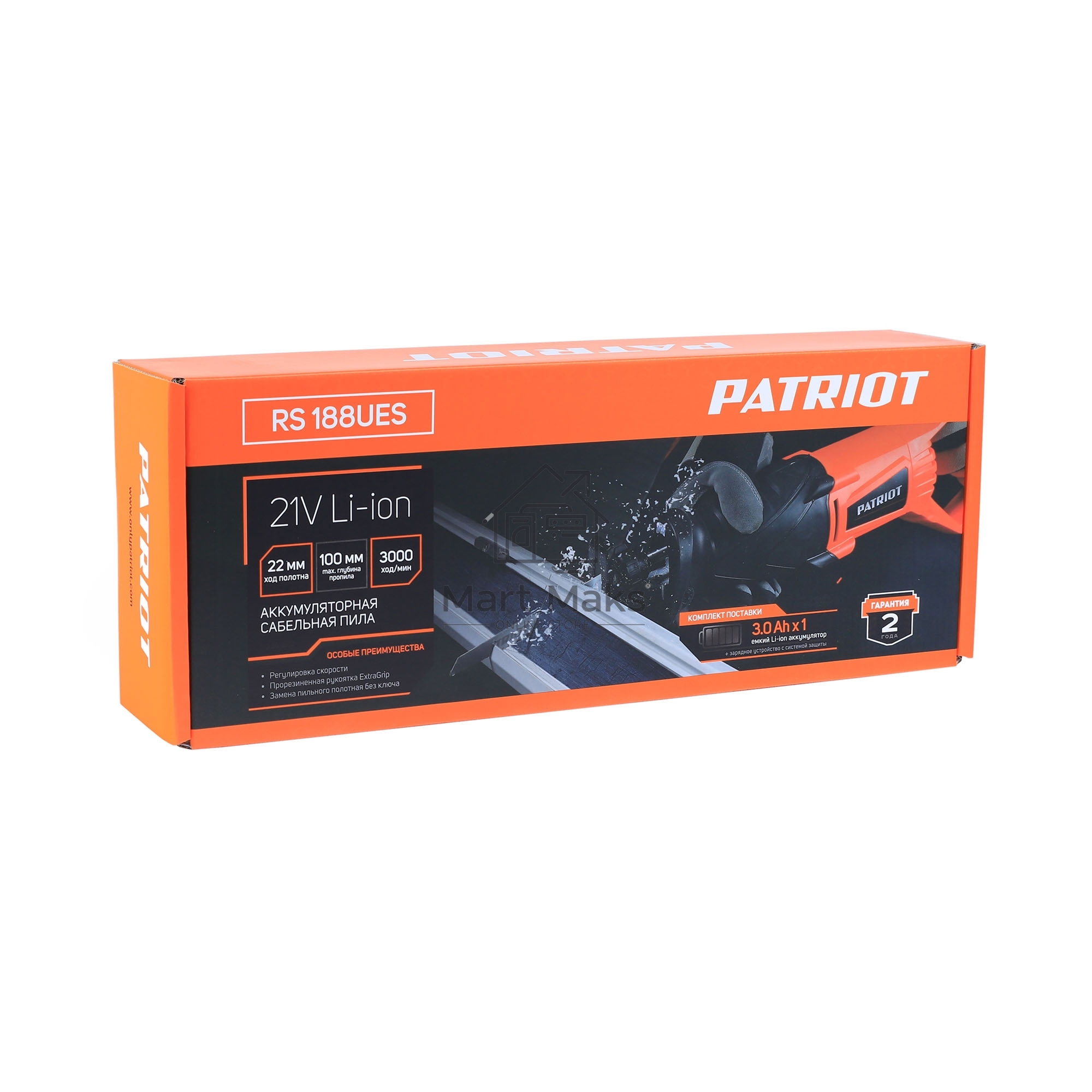 Сабельная пила Patriot RS 188UES аккум. 3000ход/мин (110301880)