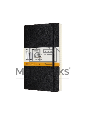 Блокнот Moleskine CLASSIC SOFT EXPENDED QP616EXP Large 130х210 мм, 400 страниц, линейка, мягкая обложка, черный