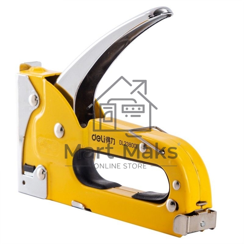 Мебельный степлер Deli DL238001 4-8мм. Полностью стальная конструкция.