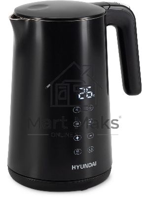 Чайник электрический Hyundai HYK-S4017 1.7 л, 2200 Вт, черный корпус: металл