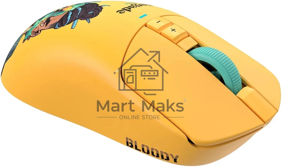 Мышь беспроводная/проводная A4Tech Bloody R72 Ultra желтый, 20000 dpi, радиоканал, USB-C, кнопки - 7