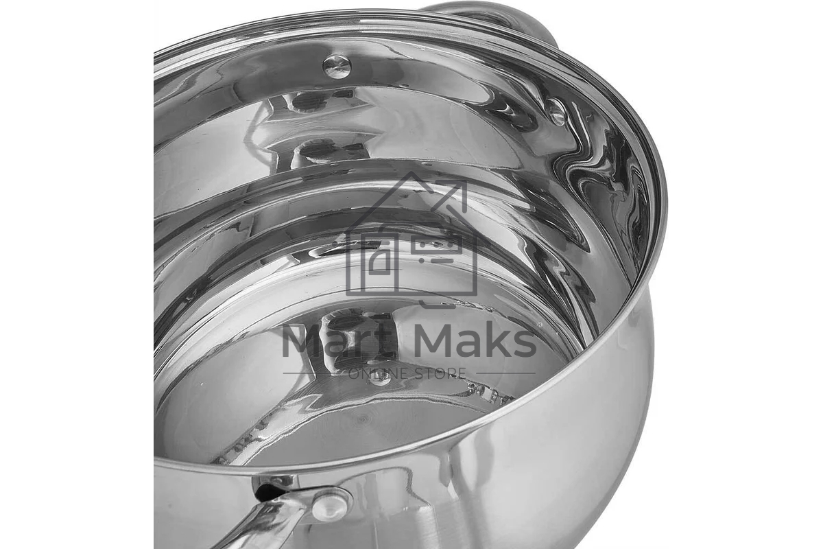 Кастрюля WEBBER BE-352/2 2,8 л, из нержавеющей стали со стеклянной крышкой