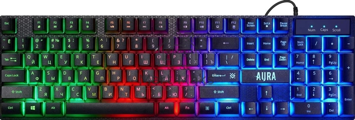 Комплект клавиатура+мышь Defender Aura MKP-117 проводной, USB, 2400 DPI, черный