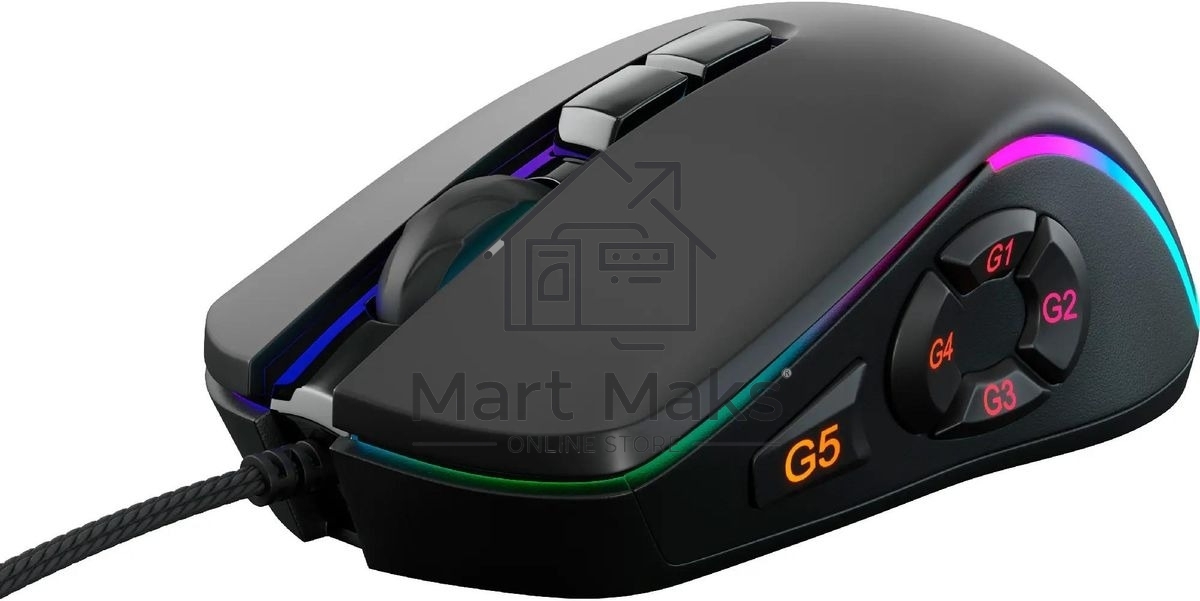 Мышь проводная GMNG XM003 черный, 32000 dpi, USB, кнопки - 10