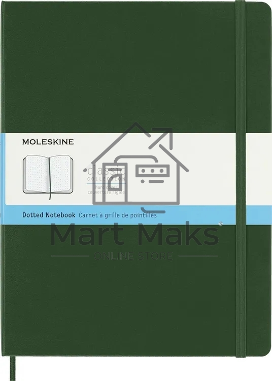Блокнот Moleskine CLASSIC QP093K15 XLarge 190х250 мм 192 стр. пунктир твердая обложка зеленый