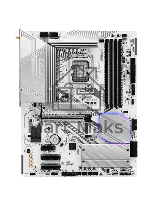 Материнская плата ASRock Z890 Pro RS WiFi белый, LGA 1851, Intel Z890, 4xDDR5, 4xSATA, 4xM.2, 1xPCIe 5.0 x16, 2xPCIe 4.0 x16, 1xPCIe x1, 2xUSB-C Thunderbolt 4, 4xUSB-A 3.2 Gen 1, 1xUSB-A 3.2 Gen 2, 1xHDMI, 1xDP, 1x2.5Gb LAN, 5x3.5 мм, 7.1, ATX