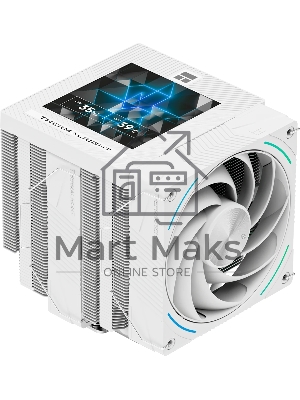 Кулер для процессора Thermalright Phantom Spirit 120 Vision SNOW (4-pin PWM, LED, 160mm, Ni/CU, 7x6mm, ARGB, 2x120mm, 92CFM, 36dBA, 2150RPM, S: 1851, 1700, 1200, 115X, AM5, AM4, white)