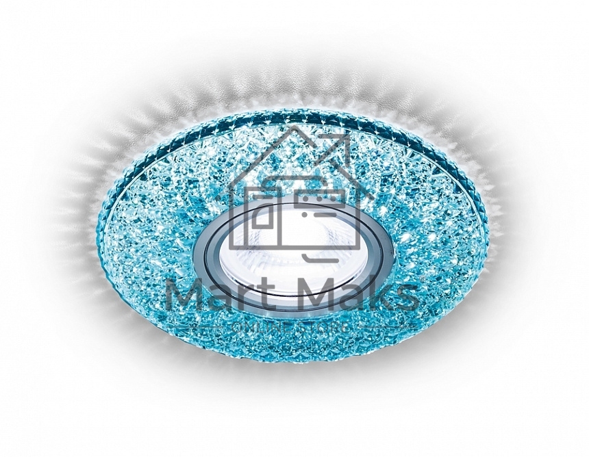 Встраиваемый точечный светильник Ambrella light S333 BL/WH хром/лазурный/MR16+3W(LED WHITE 4200K)