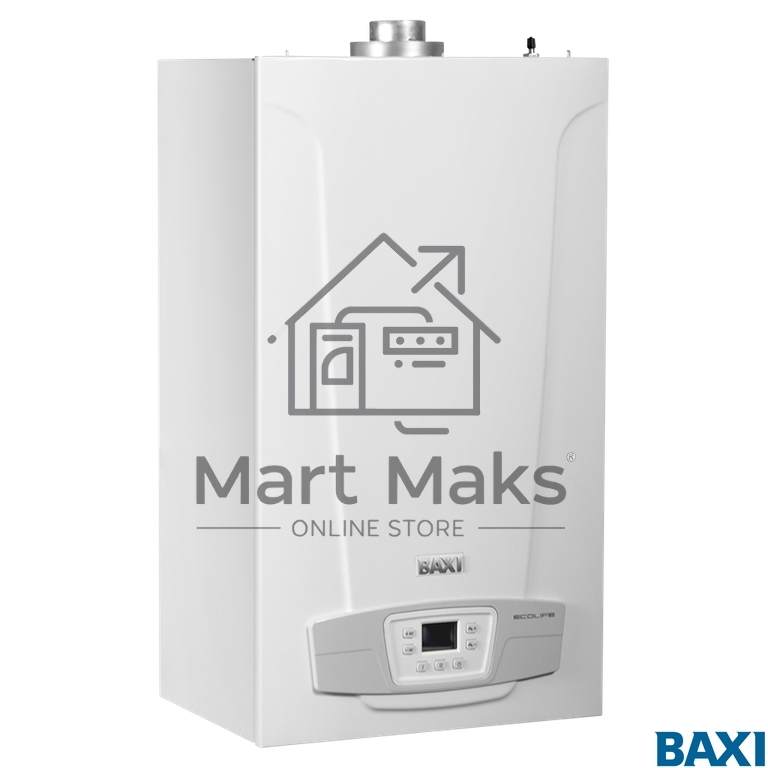 Котел газовый BAXI ECO LIFE 24F настен, 24 кВт, двухконтурный, с закрыт. кам. сгор.