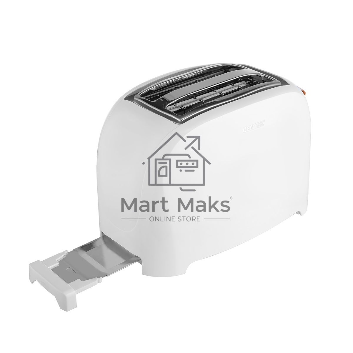 Тостер Centek CT-1420 (белый) 750 Вт, 7 уровней мощности, теплоизолированный корпус, функция отмены