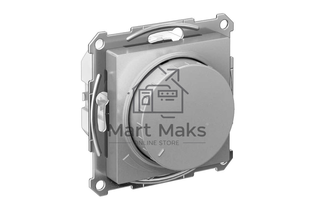 Светорегулятор (диммер) SE AtlasDesign алюминий, повор-нажим, LED, RC, 400 Вт, мех.